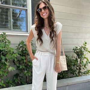 Madewell Cream sweater vest size SM 100% cotton